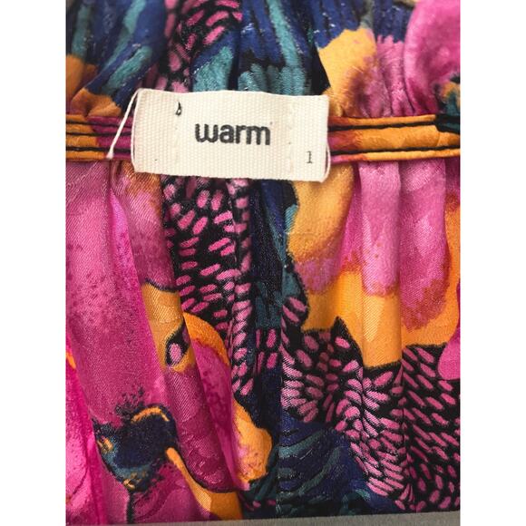 WARM Pink Floral Print Oversized Silk Blouse US Small - Picture 16 of 16